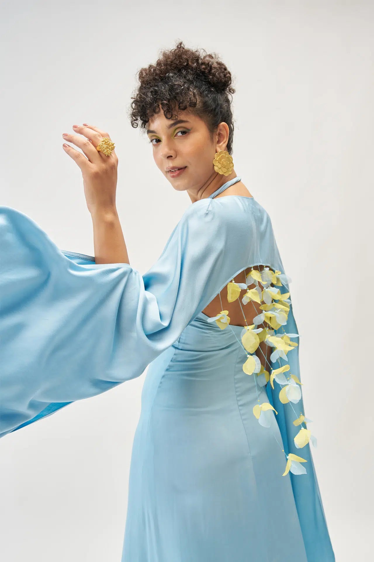 THE POWDER BLUE DRESS WITH COVER UP