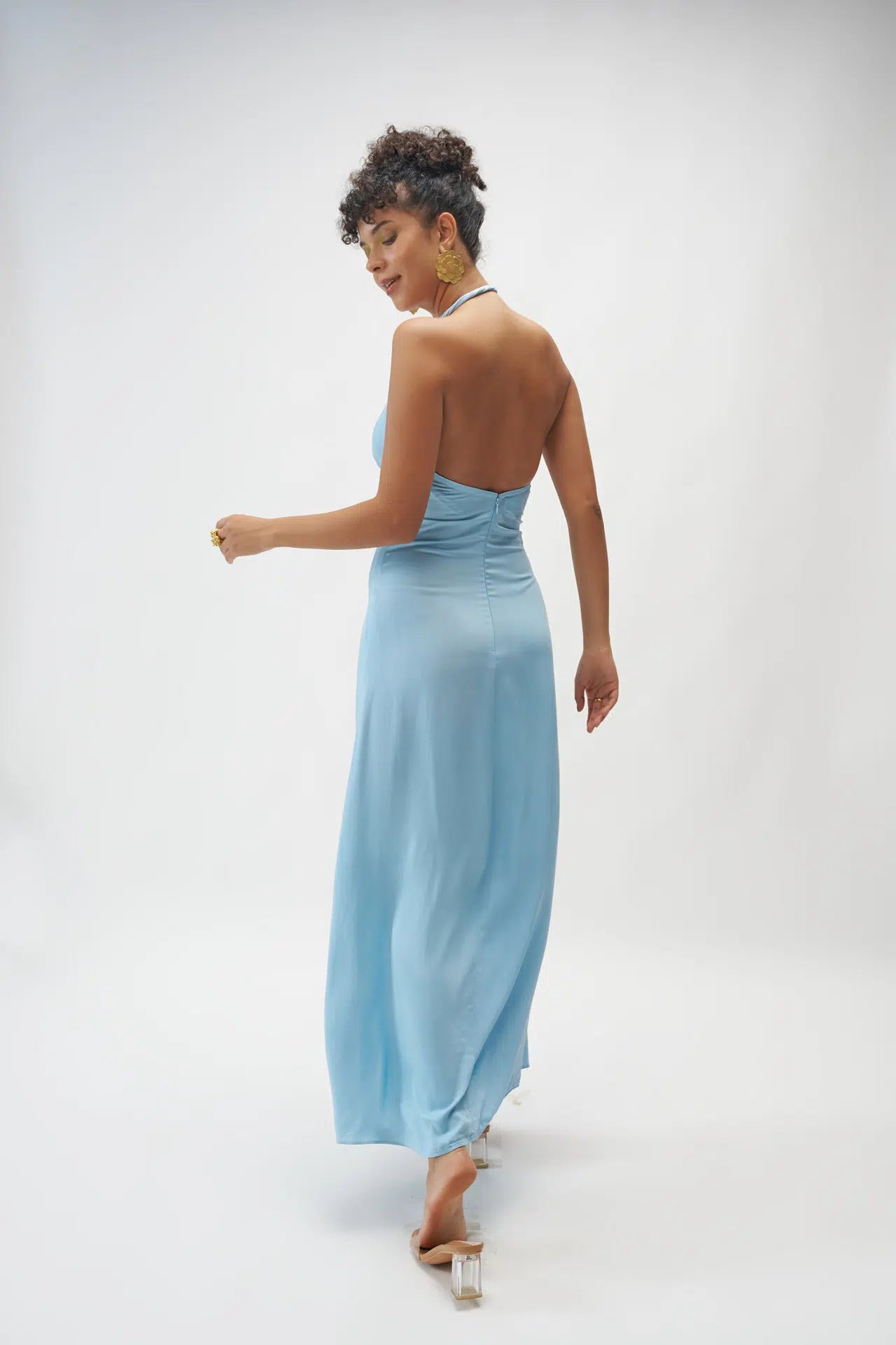 AUDREY SATIN MAXI DRESS (without cover-up)
