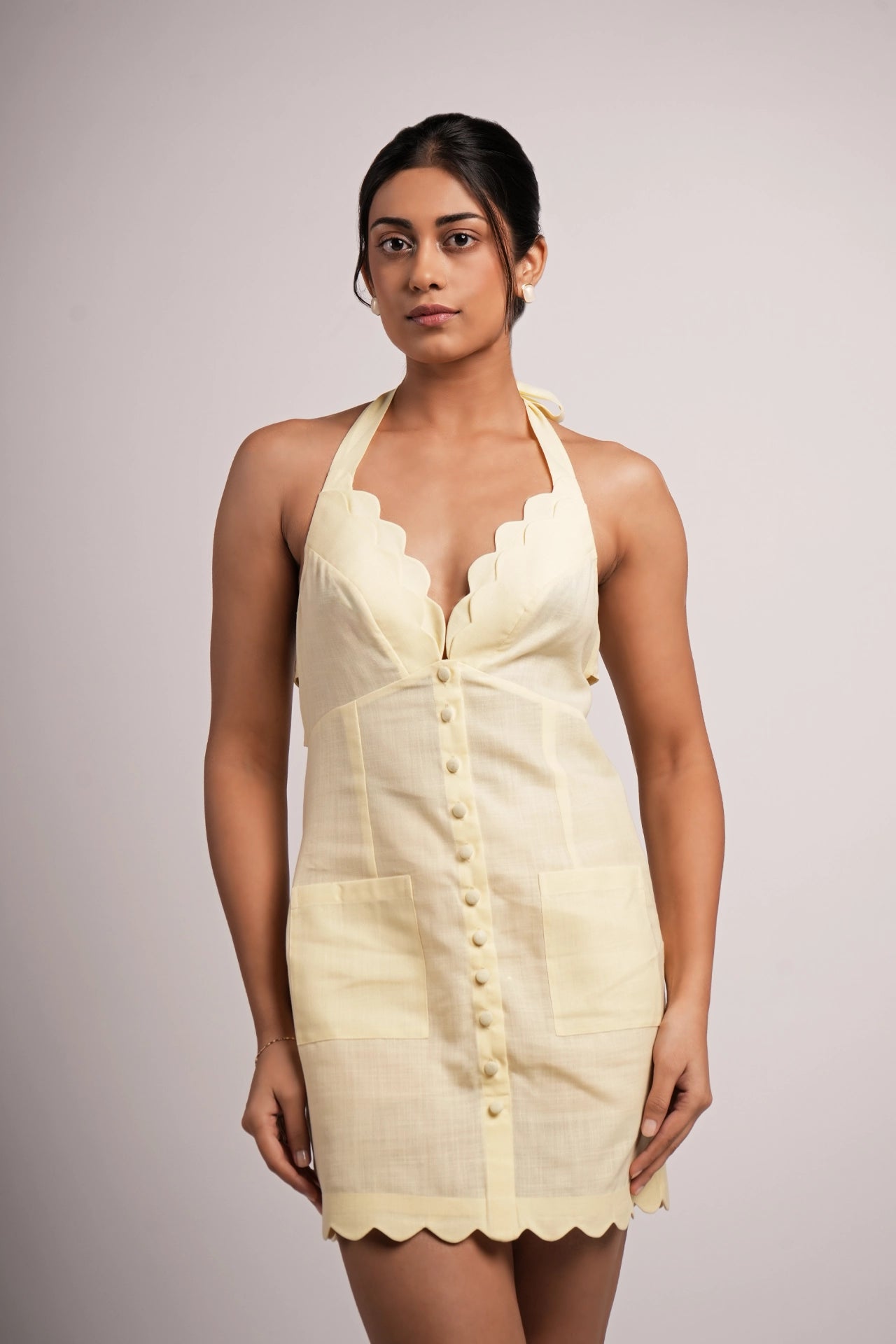 IRINA BUTTER YELLOW COTTON DRESS