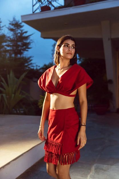 KISHA GATHERED CROP TOP