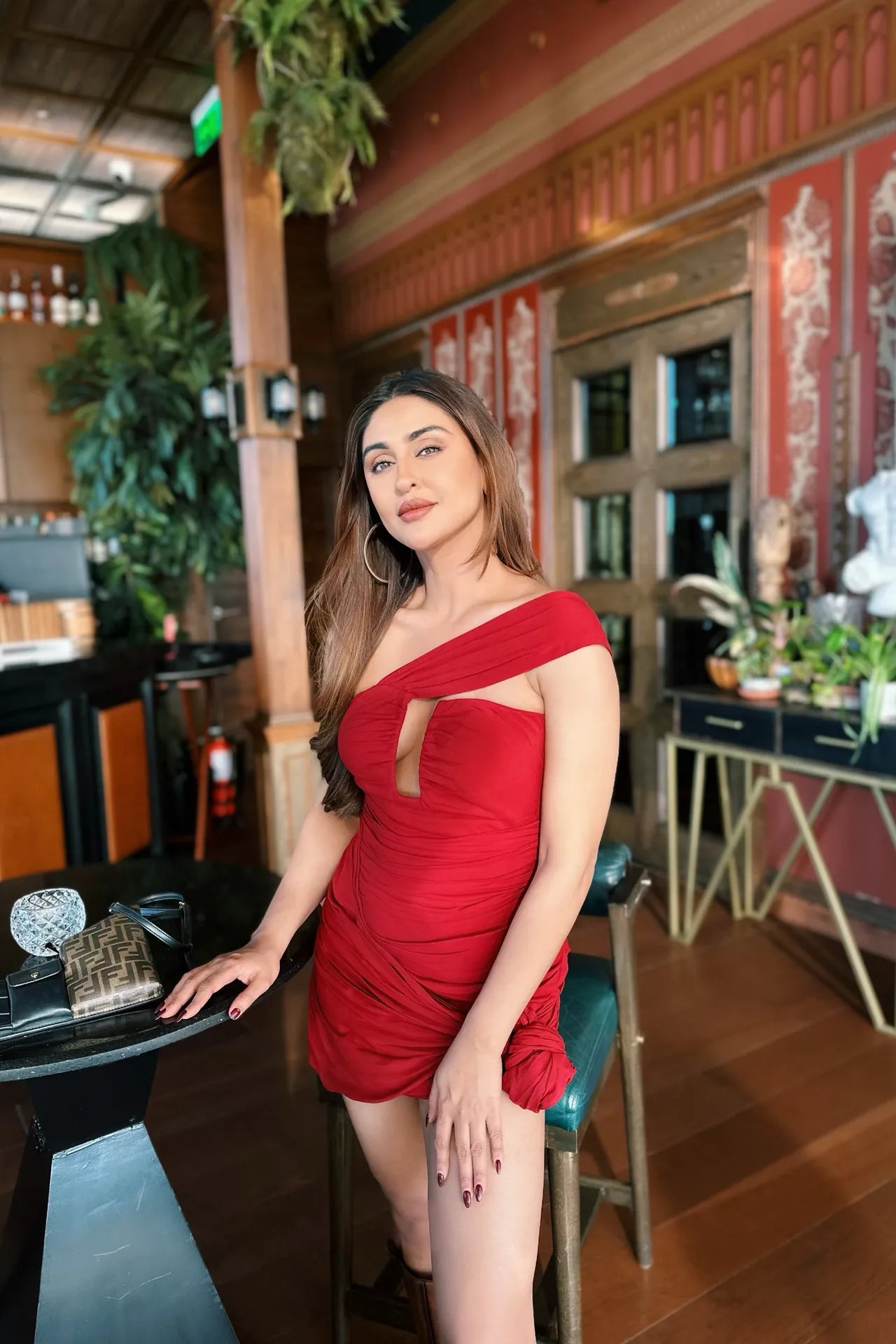 KRYSTLE D'SOUZA IN OUR ILYA RED MINI DRESS