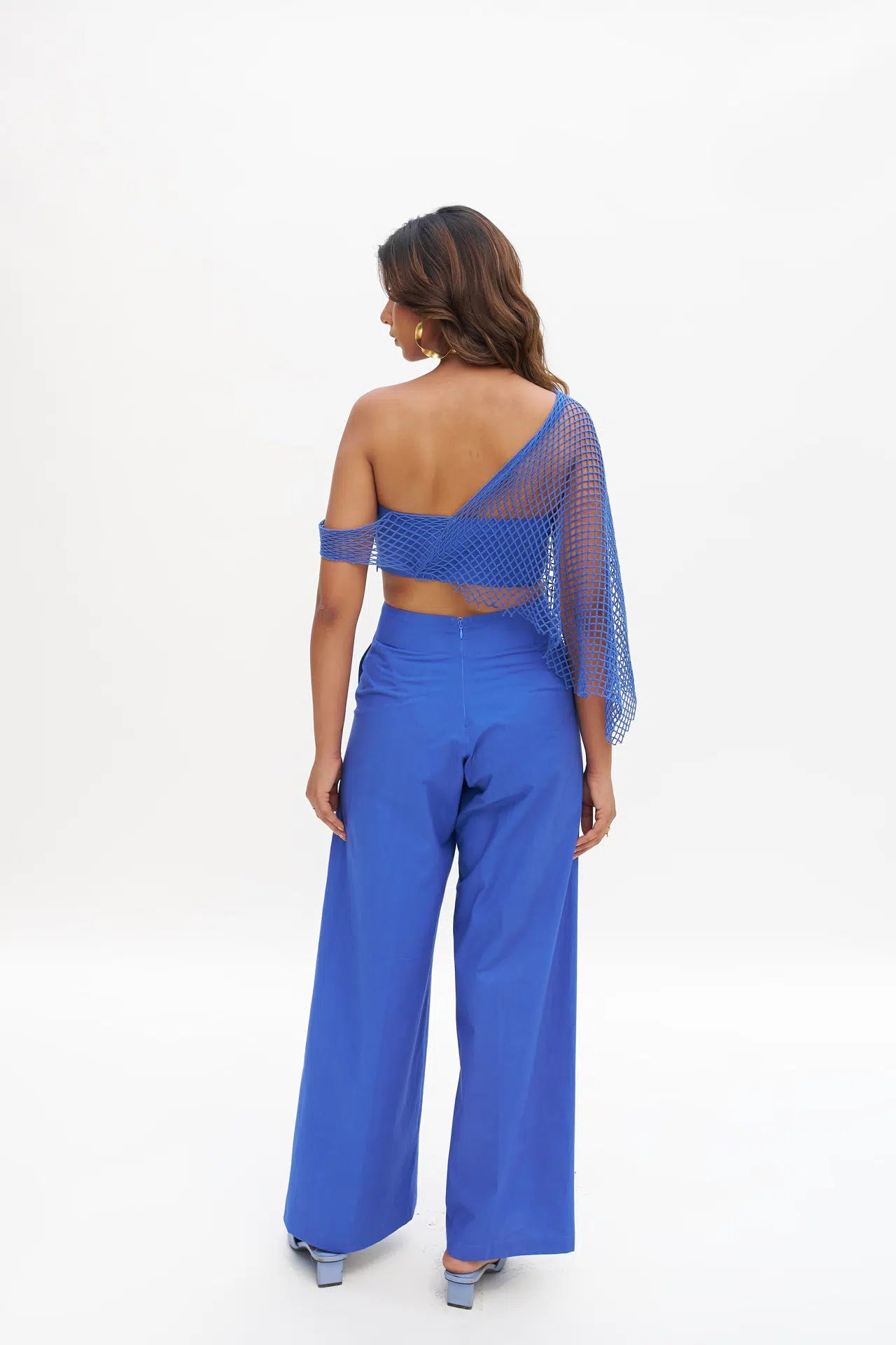 PILCRO DRAPED LACE TOP
