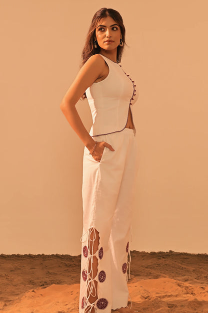 TIMA BOATNECK EMBROIDERED TOP