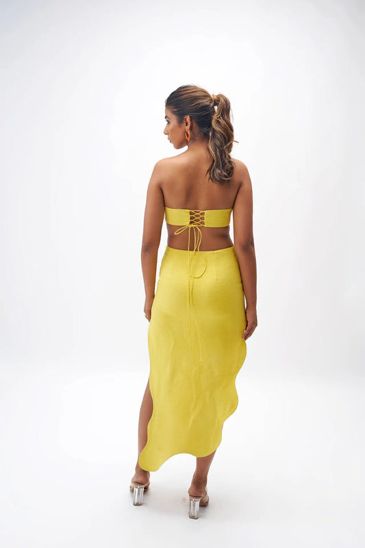 ZIG HI-LOW COTTON SLUB SKIRT