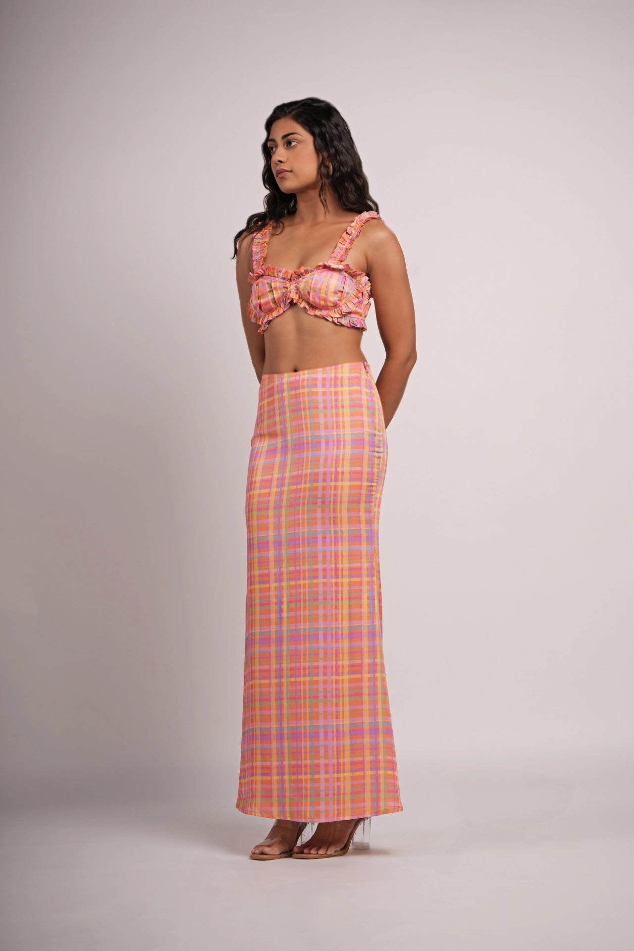 CANDY FRILL PLAID BUSTIER