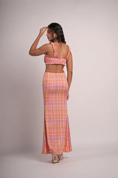 CANDY FRILL PLAID BUSTIER