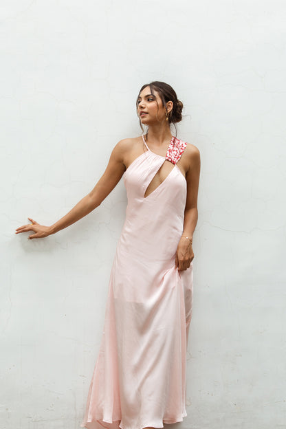 SILVIA MAXI SOLID-PRINT DRESS