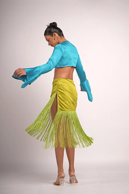 PALM SALSA FRINGE SKIRT